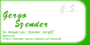 gergo szender business card